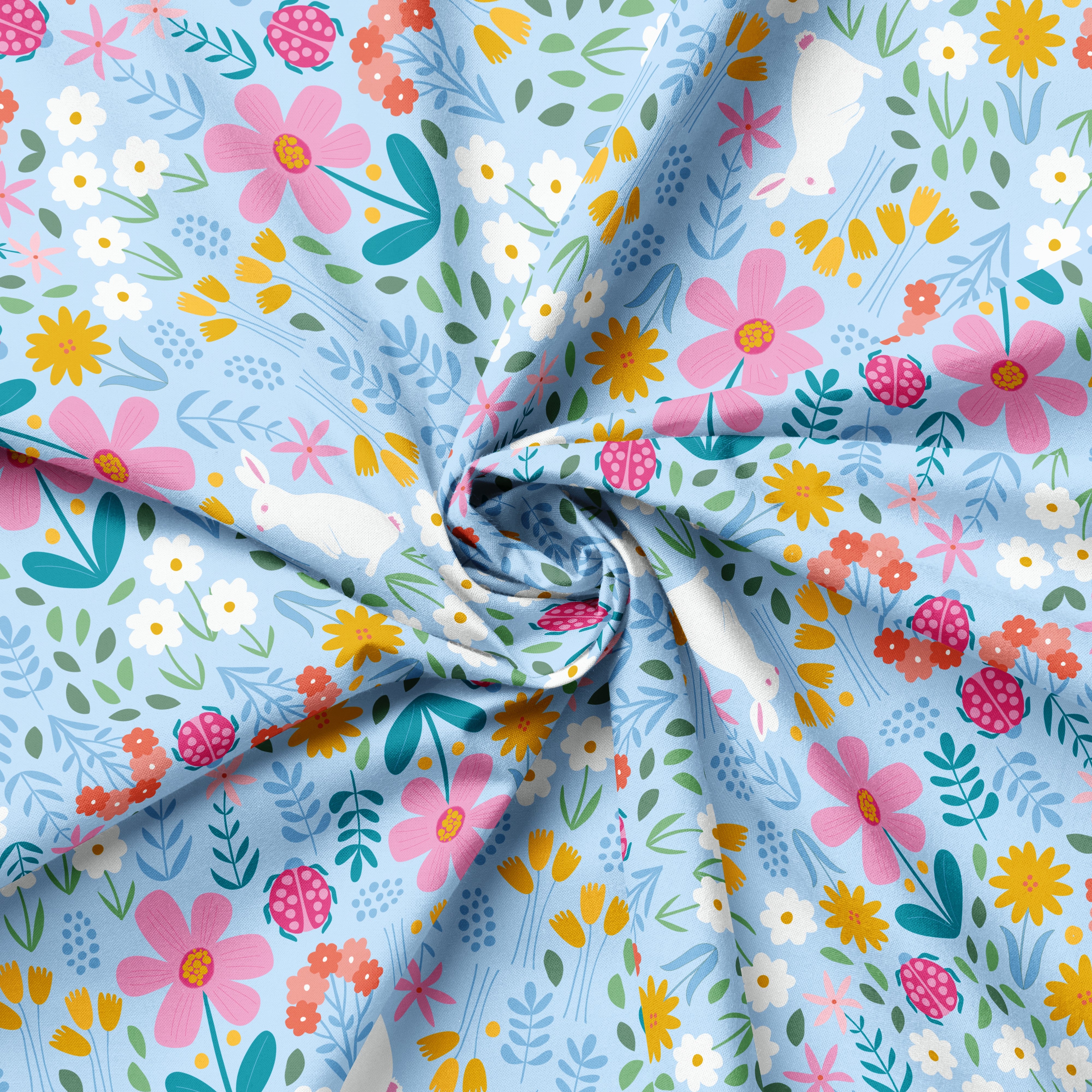 Bunny Lakeside Field | Fabric by the Metre
