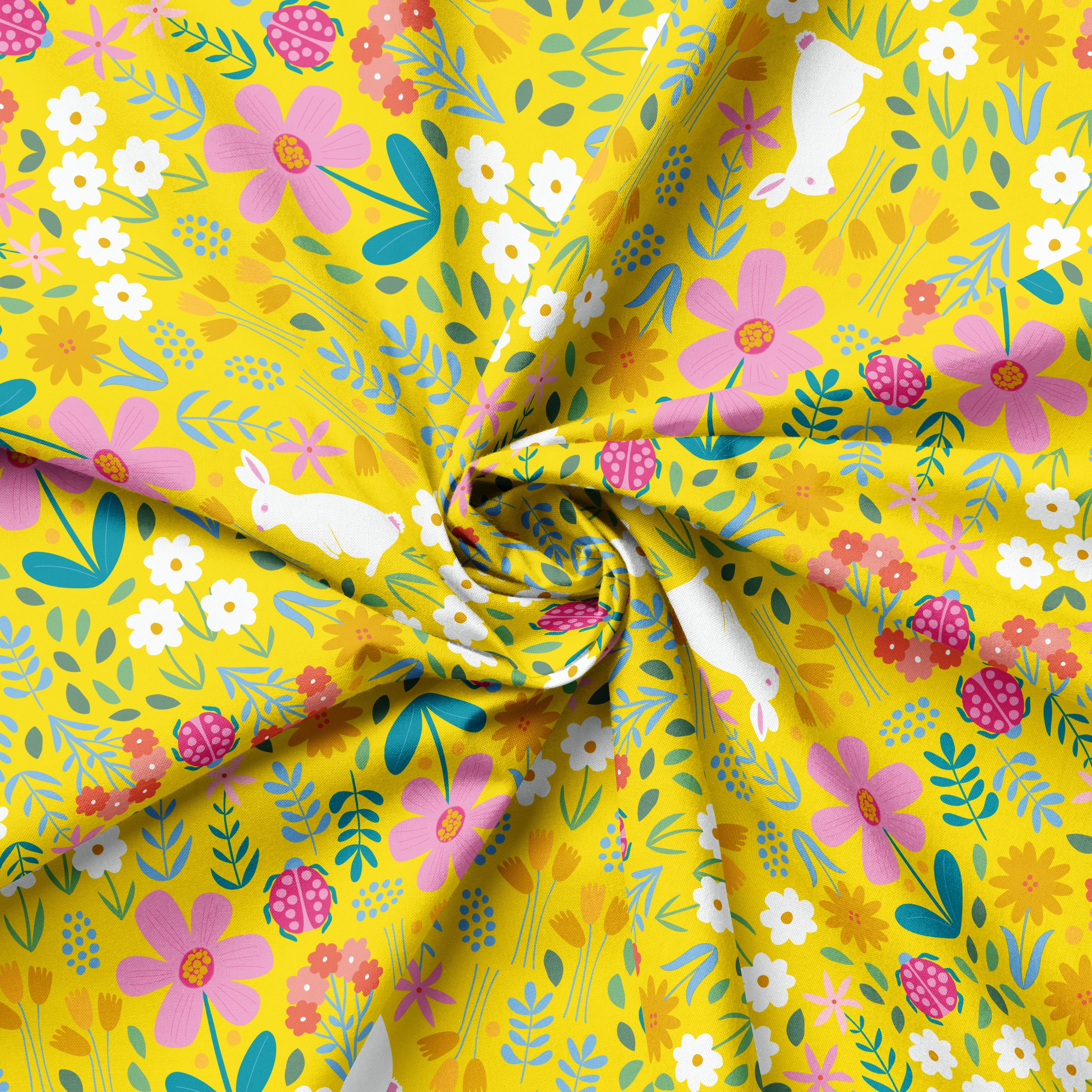 Bunny Sunny Field | Fabric by the Metre