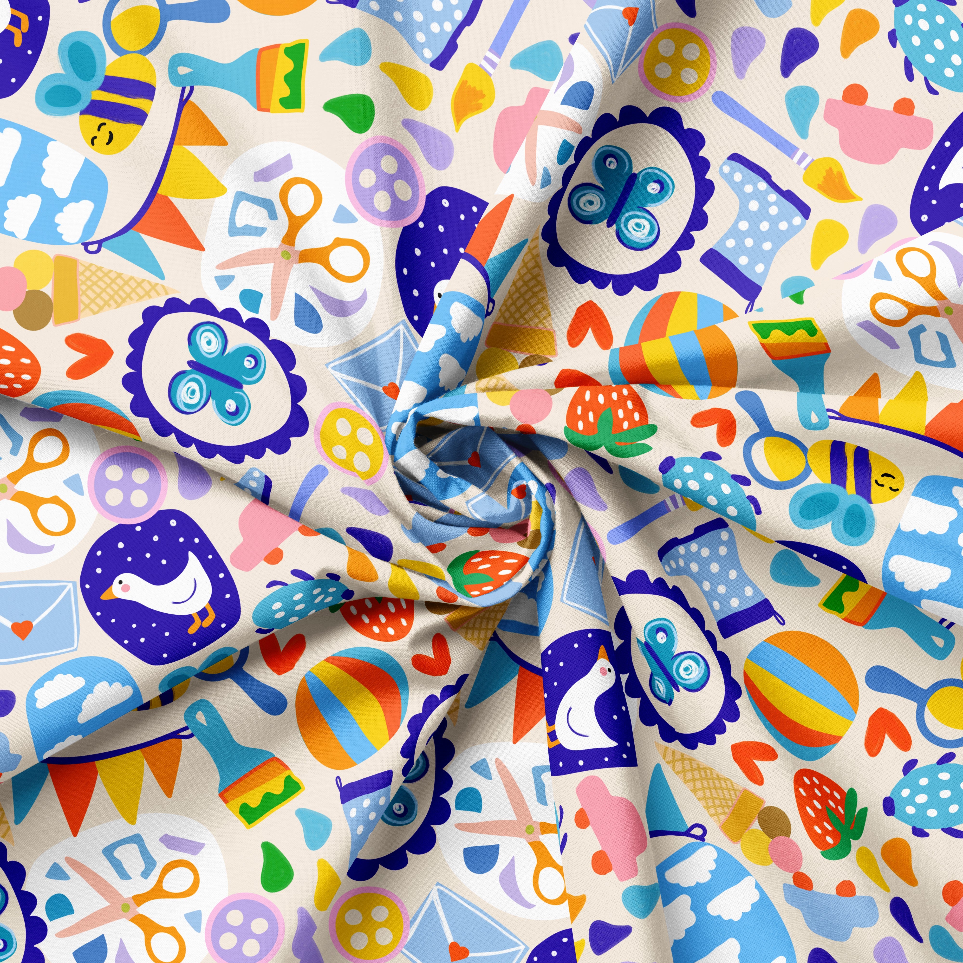Childhood Wonder Cream | Fabric by the Metre