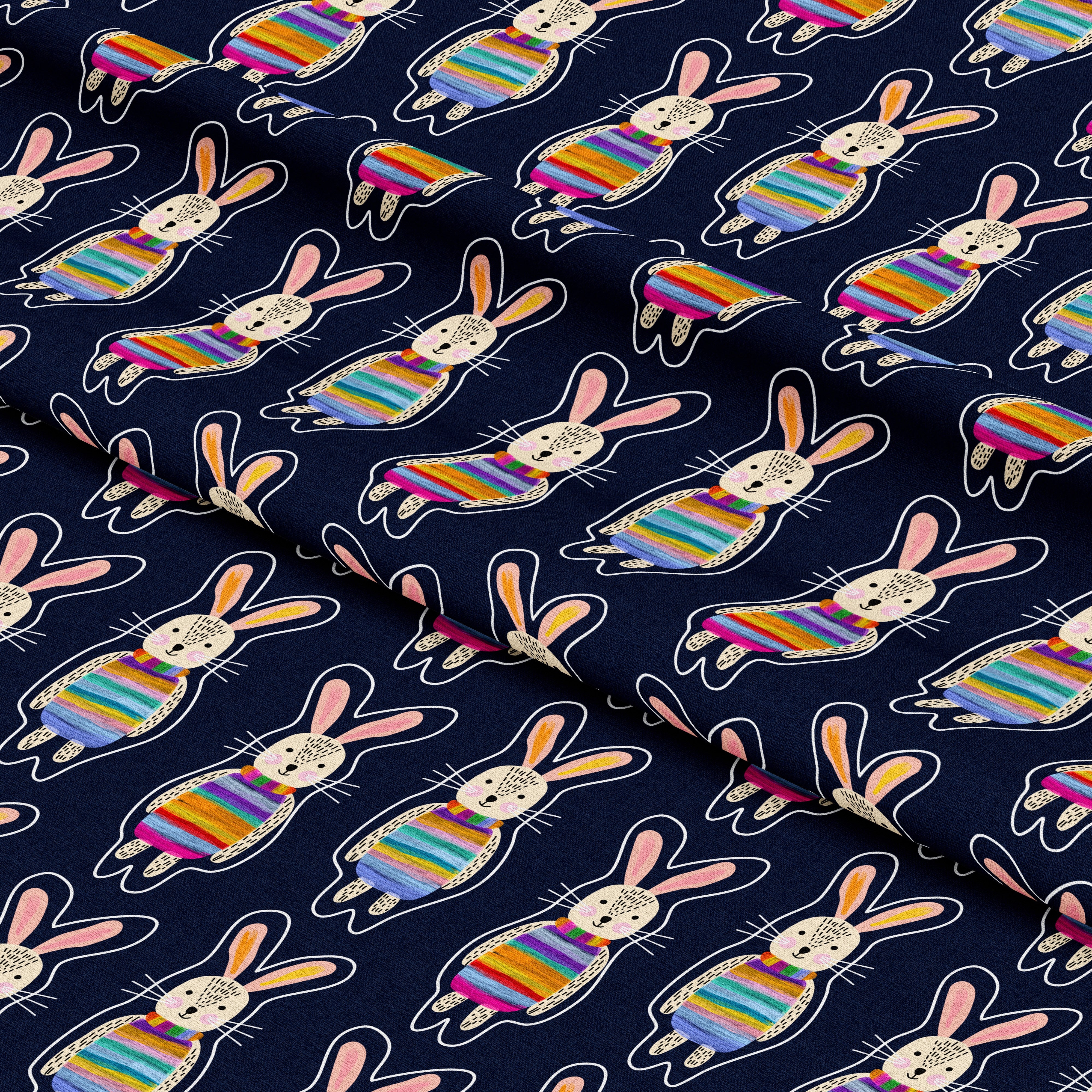 Jubilant Bunnies | Fabric by the Metre