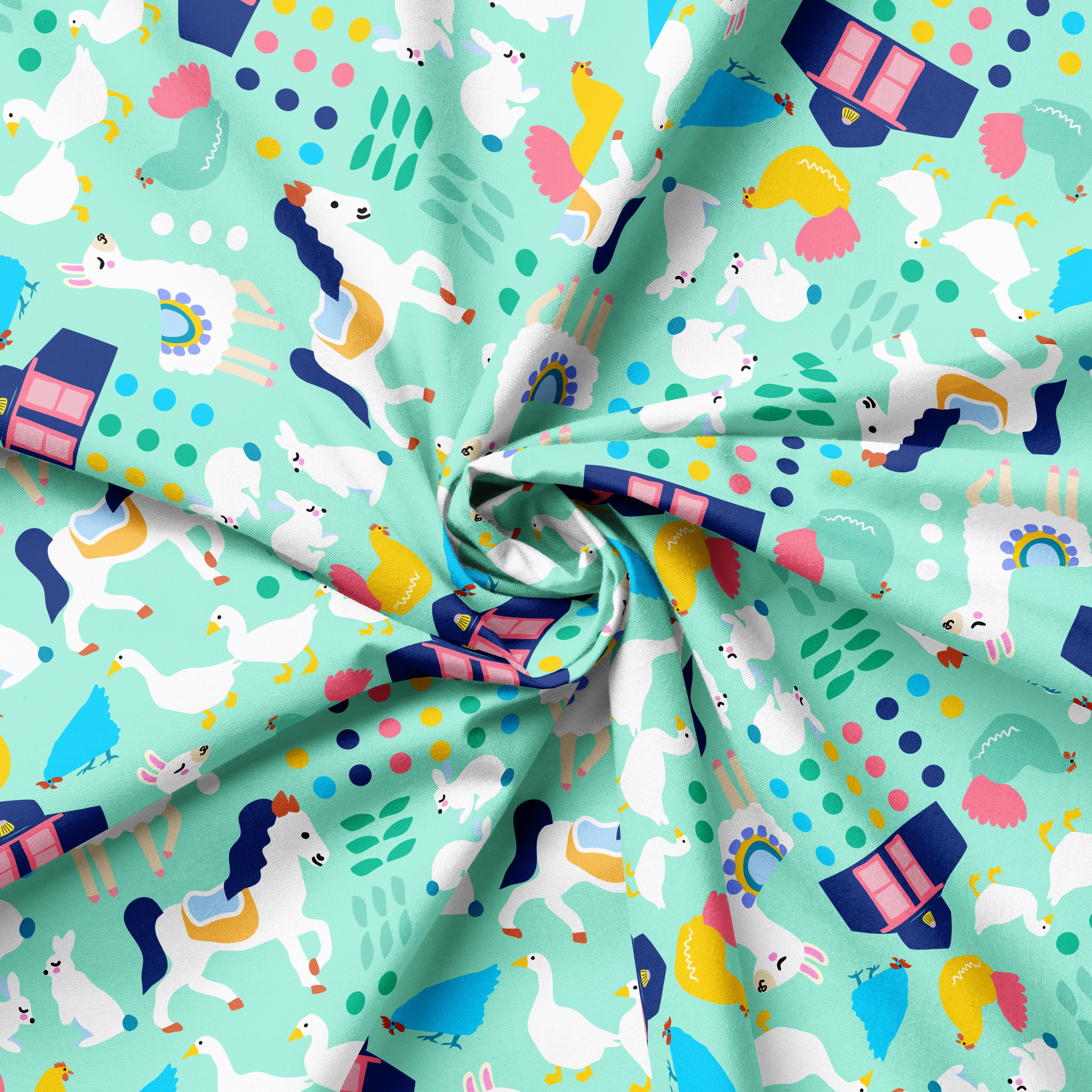 Playful Farmyard | Fabric by the Metre