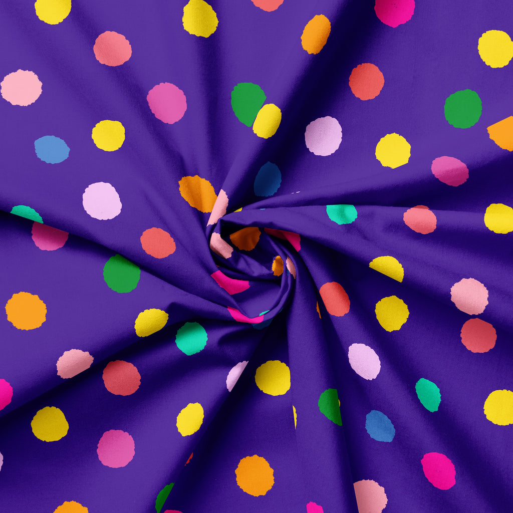 Polka Pretty in Purple | Fabric by the Metre