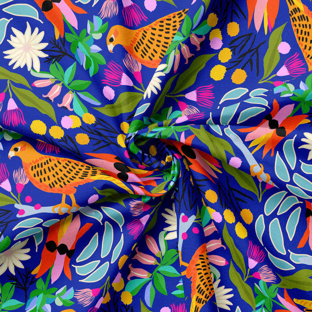 Rare Red Goshawk Night | Fabric by the Metre