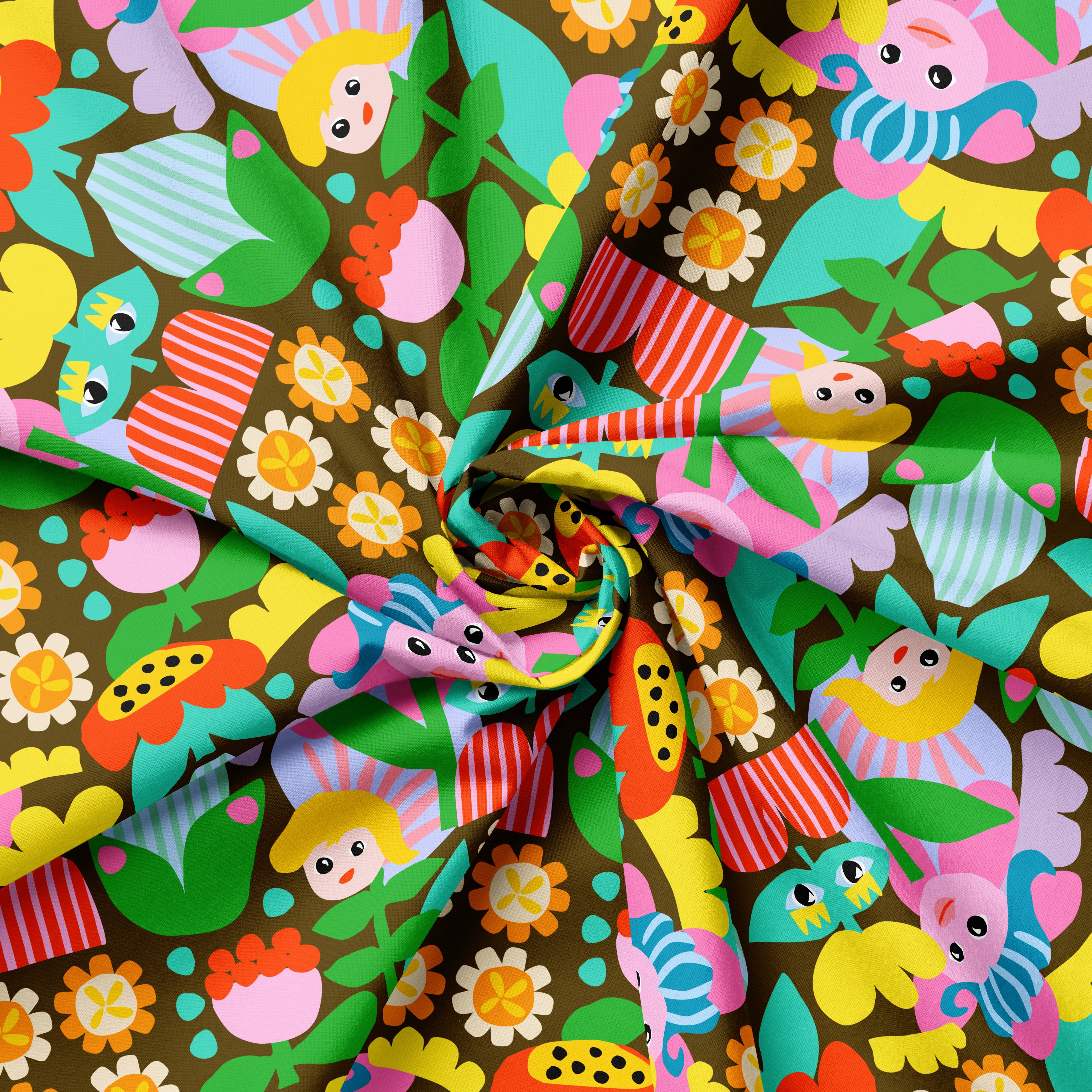 Retro Daisy Gaze | Fabric by the Metre
