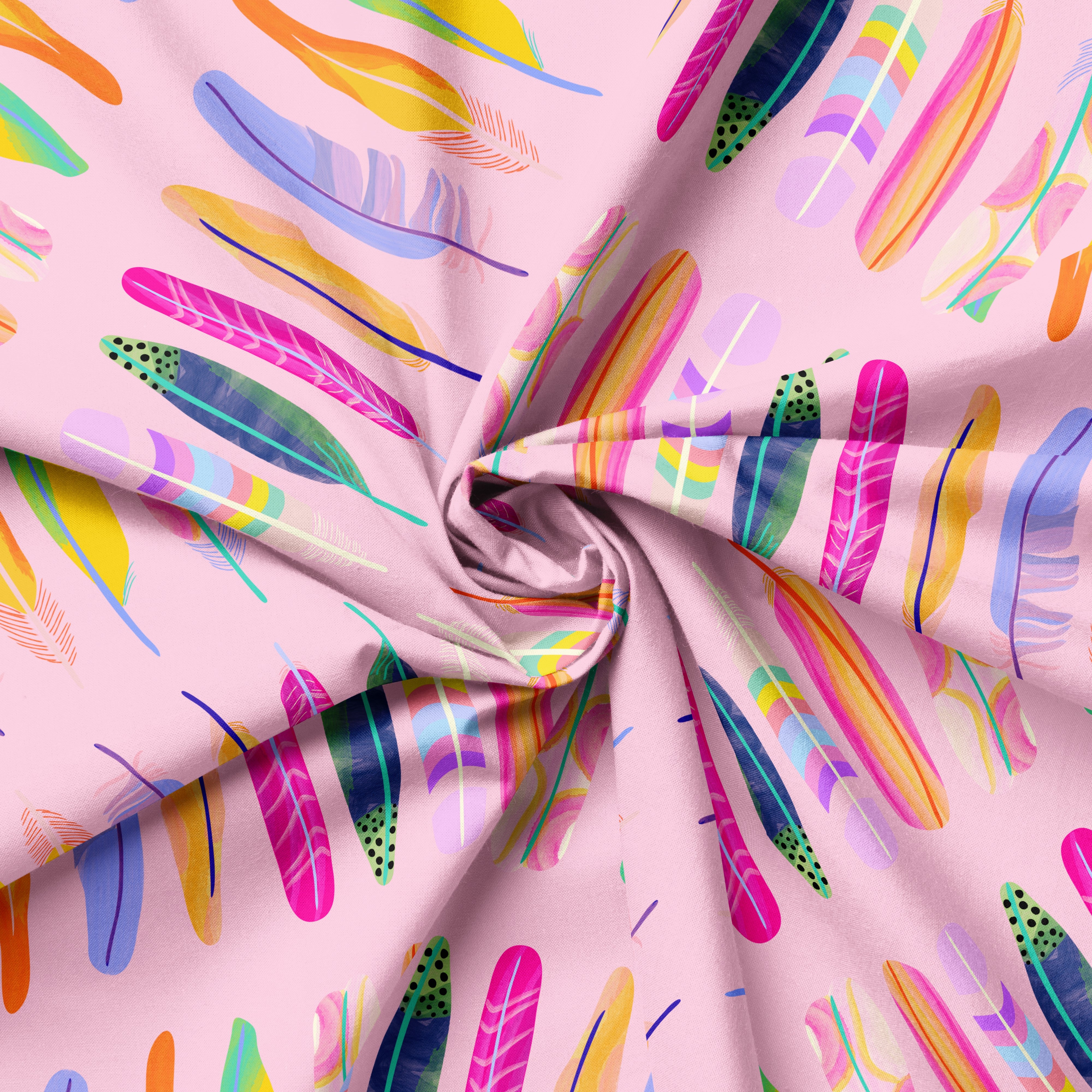 Strobe Feather Pink | Fabric by the Metre