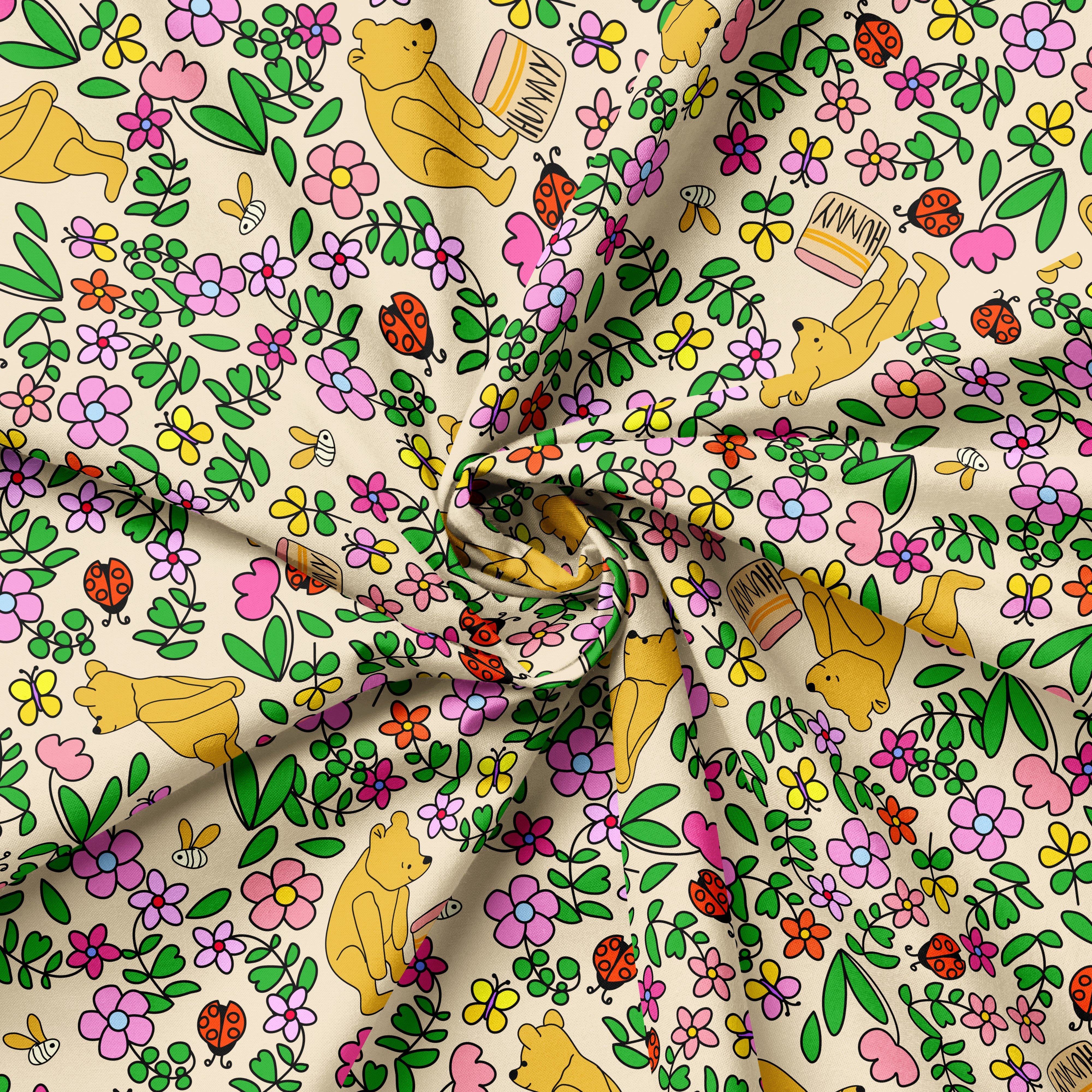 Winnie-The-Pooh Hunny Pot | Fabric by the Metre