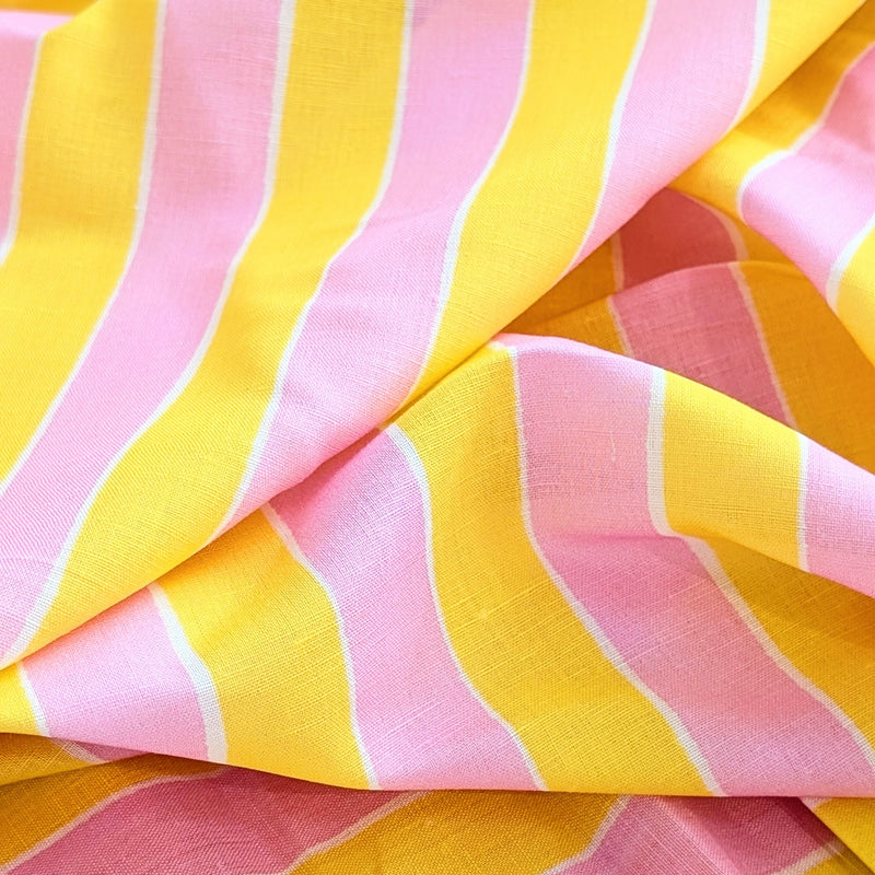 Lemondrop Stripe | Linen Cotton | Ready-To-Ship