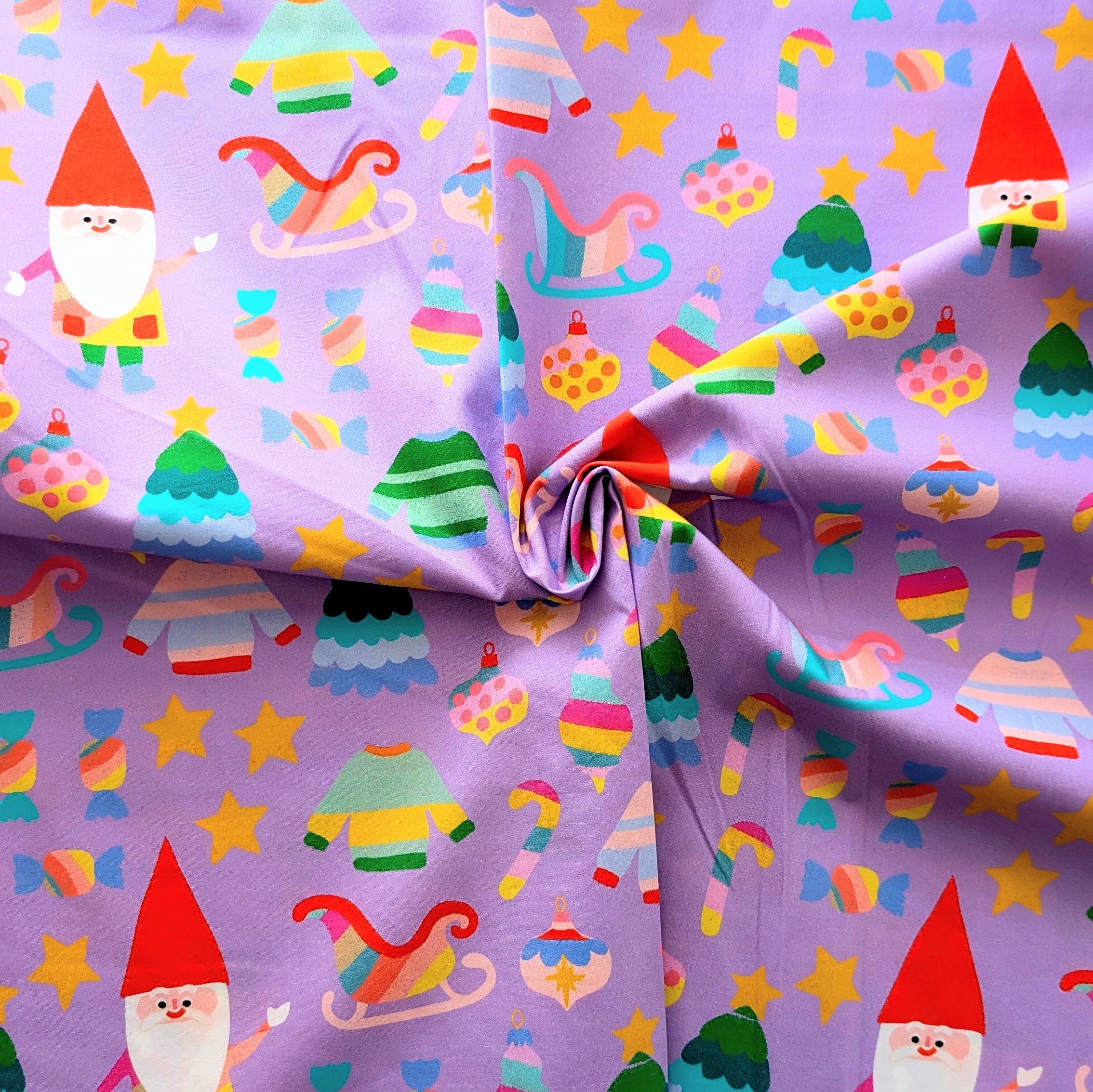 Gnome For Christmas Thistle | Fabric by the Metre