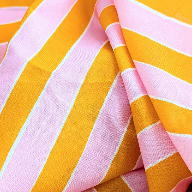 Nectarine Stripe | Linen Cotton | Ready-To-Ship